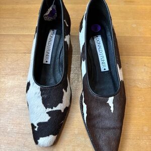 Donald J Pliner Calf Hair Cow Print Shoes | size: 8
